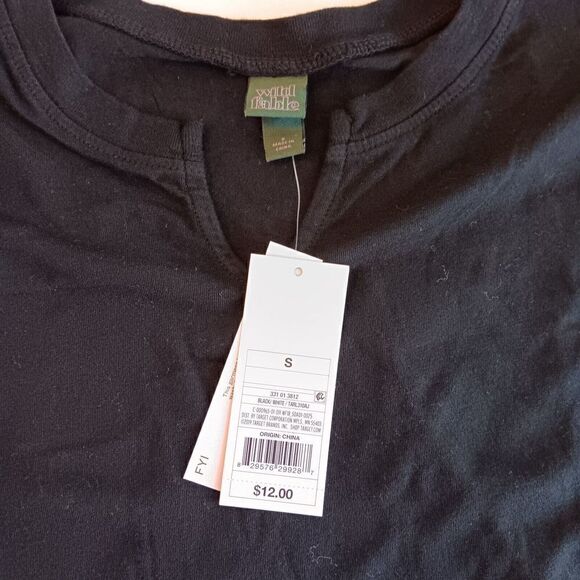 Lot of 4 Wild Fable Sz S Black Long Sleeve Cropped T-Shirts With Tie-Dye Detail - Picture 4 of 8